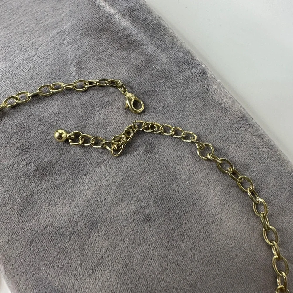 Navy Blue Marquise Rhinestone Bib Necklace Gold Tone Statement Adjustable Chain‎